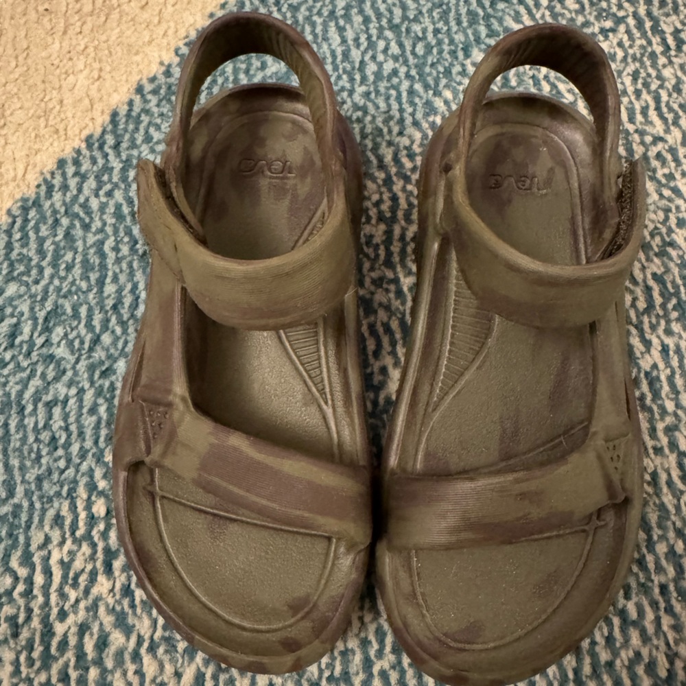 Teva Kids Olive Green Hook-and-Loop Sandals
